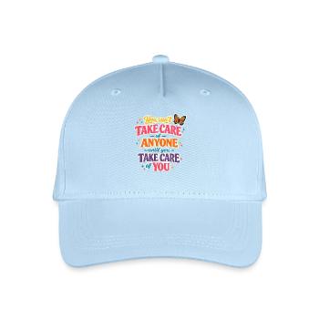 Kümmer dich zuerst um dich - Kinder Bio Basecap - Hellblau - Vorne