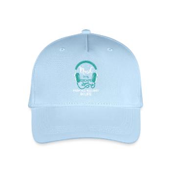 Music Is My Escape Headphones Graphic - Kinder Bio Basecap - Hellblau - Vorne