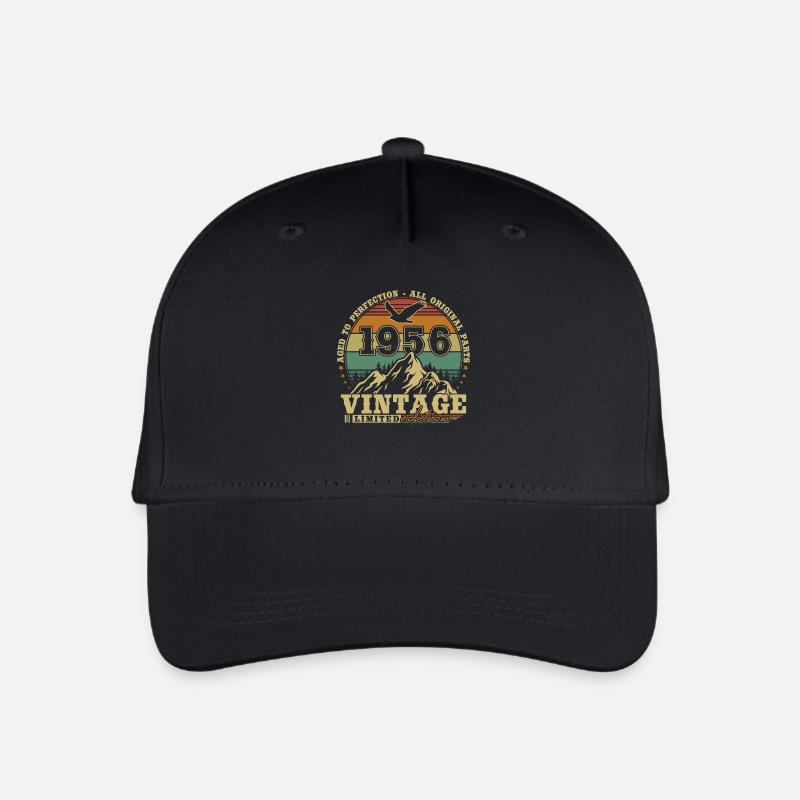Vintage 1956 Jahrgang Retro Geburtstag Geschenk - Kinder Bio Basecap - Schwarz