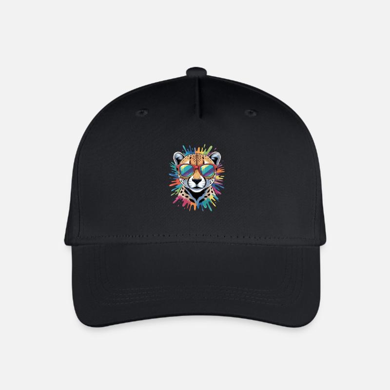 Aquarelles colorées guépards, éclaboussures Graffiti - Casquette de baseball bio Enfant - noir