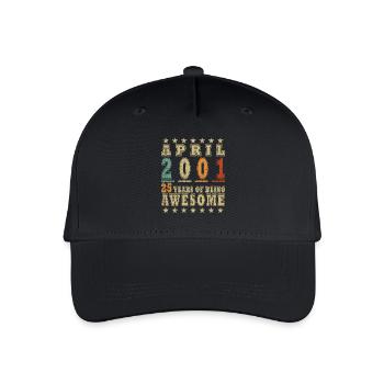 April 2001 – 25 years of Awesome - Organic Kids’ Baseball Cap - black - Front