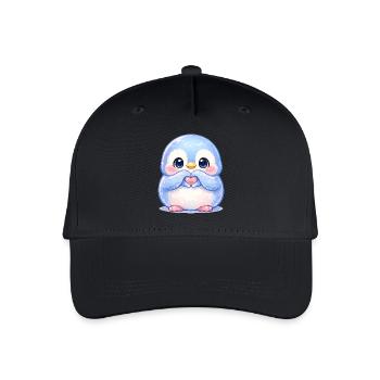 Zarter Pinguin Herzfreund - Kinder Bio Basecap - Schwarz - Vorne