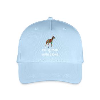 Bücher-Esel-Bibliothek Silhouette - Kinder Bio Basecap - Hellblau - Vorne
