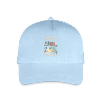 Lustig Katze Fantasy Roman Märchen Leser Nerd - Kinder Bio Basecap - Hellblau - Vorne