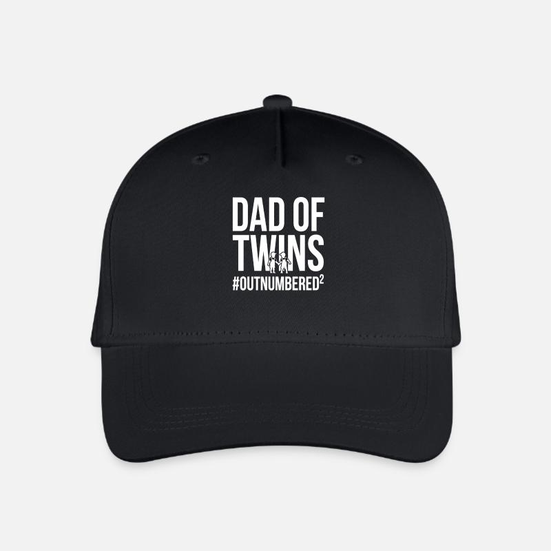 Dad of Twins Papa Zwillinge Outnumbered - Kinder Bio Basecap - Schwarz