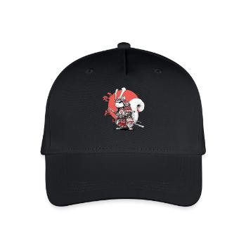 Squirrel Samurai in Red Circle - Organic Kids’ Baseball Cap - black - Front