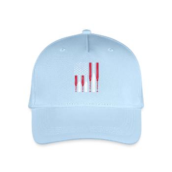 USA flag made of baseball bats - Organic Kids’ Baseball Cap - light blue - Front