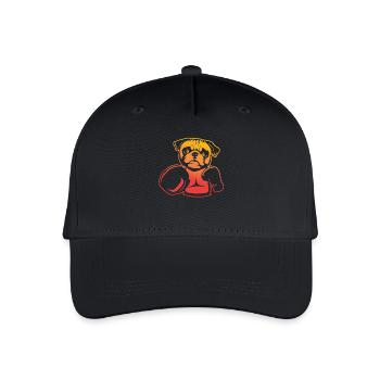 Boxender Mops – Pug Boxer Spaß - Kinder Bio Basecap - Schwarz - Vorne