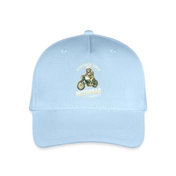 Lustiger Affe Motorrad Biker Spruch Retro - Kinder Bio Basecap - Hellblau - Vorne
