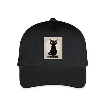 NO INTEREST Sarcastic Black Cat Design - Kinder Bio Basecap - Schwarz - Vorne