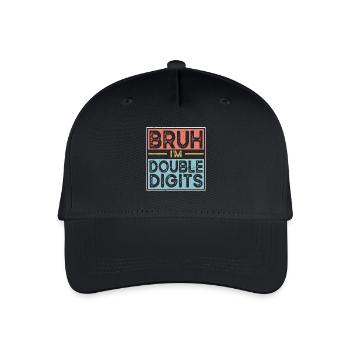Bruh Ich Bin Doppelte Ziffern - Kinder Bio Basecap - Schwarz - Vorne