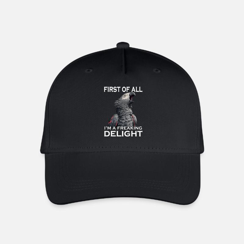 Naughty Grey Parrot Sarcasm Funny Parrot - Organic Kids’ Baseball Cap - black