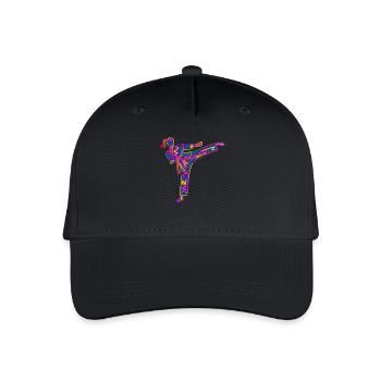 Karate Girl Colorful Martial Artist Girl Taekwondo - Organic Kids’ Baseball Cap - black - Front