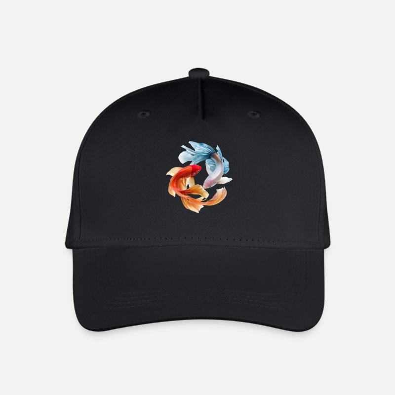 Koi-Farbkreis: Goldfisch-Paar - Kinder Bio Basecap - Schwarz