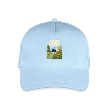 Moins de pelouse, plus de vie, jardin de pollinisateurs indigènes - Casquette de baseball bio Enfant - bleu clair - Devant