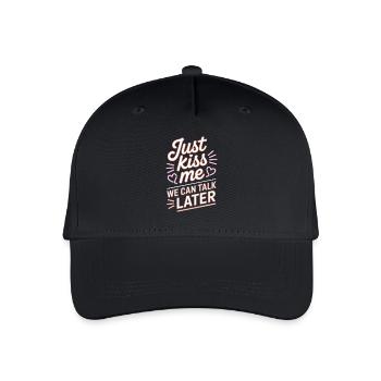 Just Kiss Me Talk Later Küss Mich JGA Single Party - Organic Kids’ Baseball Cap - black - Front
