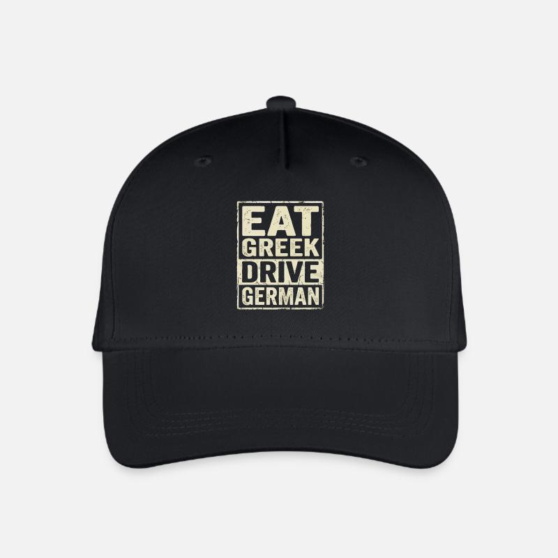 Eat Greek Drive German - Kinder Bio Basecap - Schwarz