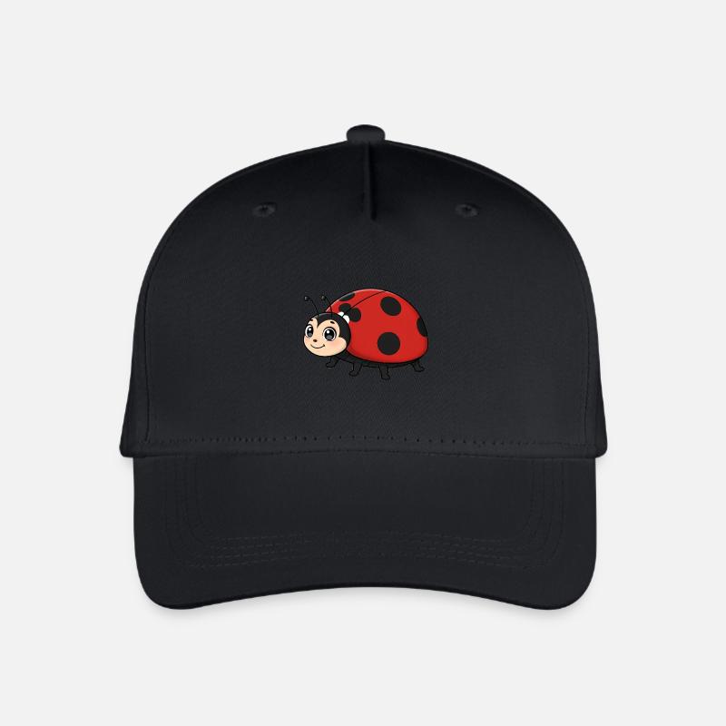 Tier Cartoon Marienkäfer - Kinder Bio Basecap - Schwarz