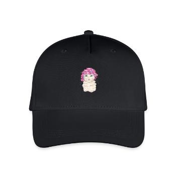 Katze mit Lockenwickler - Kinder Bio Basecap - Schwarz - Vorne