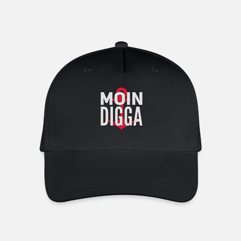 Moin Digga Hamburg - Kinder Bio Basecap - Schwarz