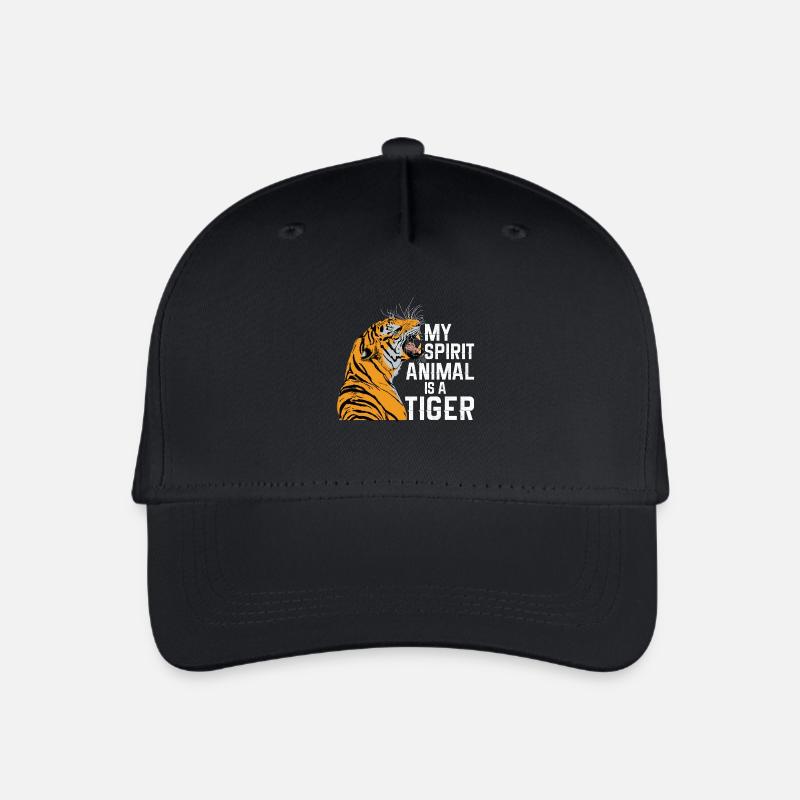 Tiger ist mein Spirit Tier - Kinder Bio Basecap - Schwarz