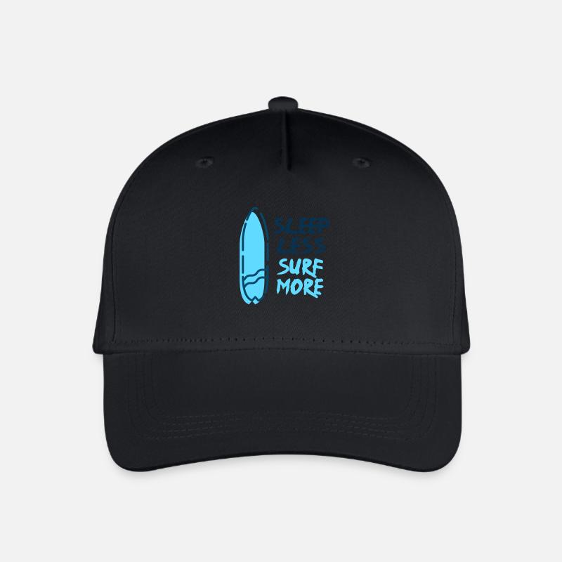 Surf - Sleep Less Surf More - Kinder Bio Basecap - Schwarz