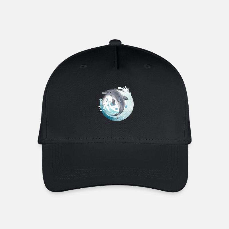 Tauch Dive Dolphin - Delfin - Kinder Bio Basecap - Schwarz