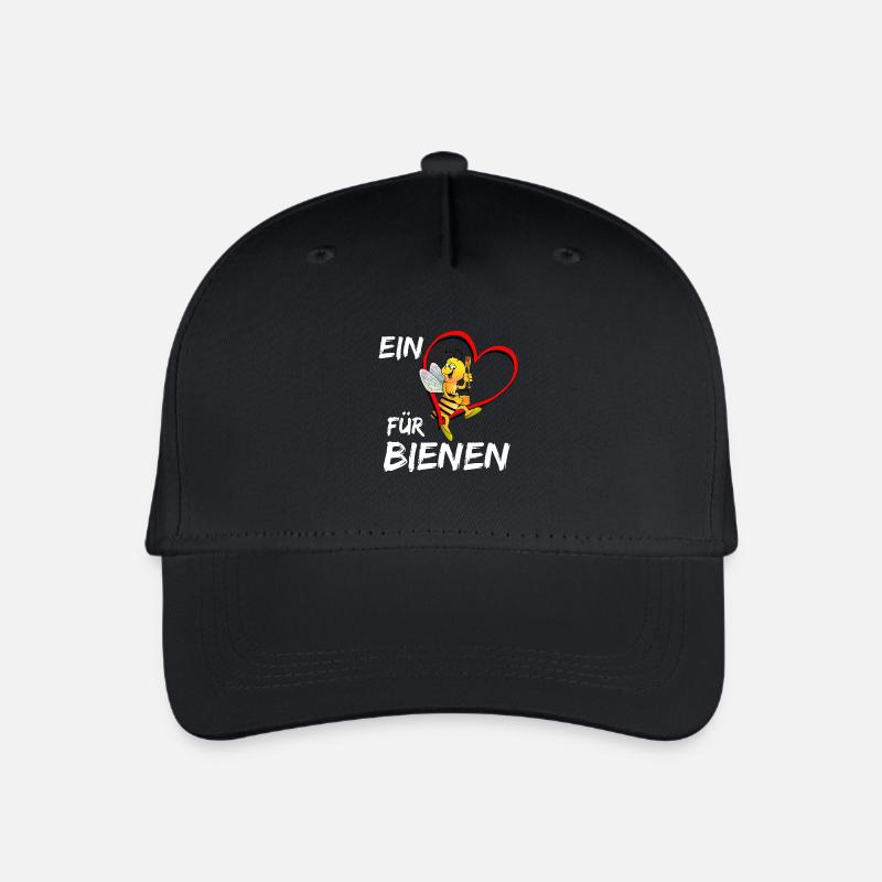 Ein Herz für Bienen - Kinder Bio Basecap - Schwarz