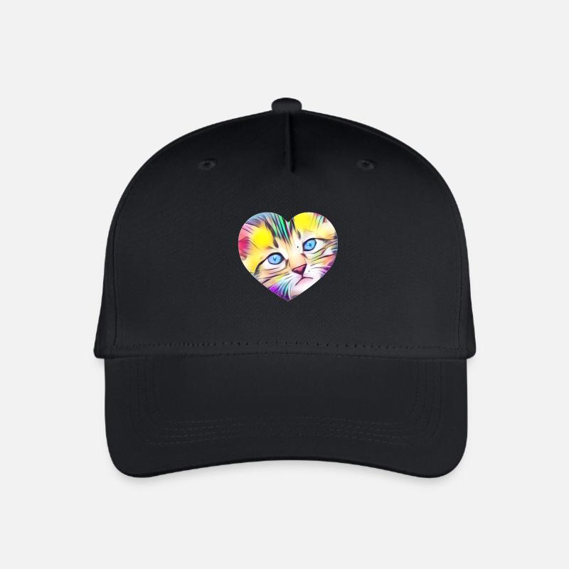 Katze - Kinder Bio Basecap - Schwarz