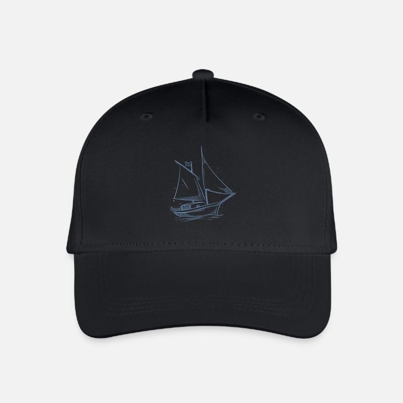 Segler Segeln Segelboot Minimalismus Design - Kinder Bio Basecap - Schwarz
