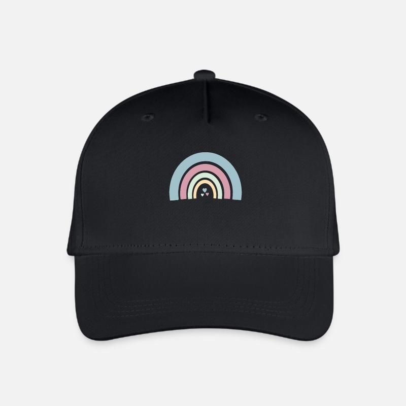 Regenbogen - Kinder Bio Basecap - Schwarz