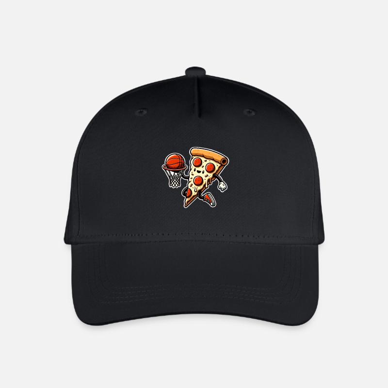 Pizza Basketball - Kinder Bio Basecap - Schwarz