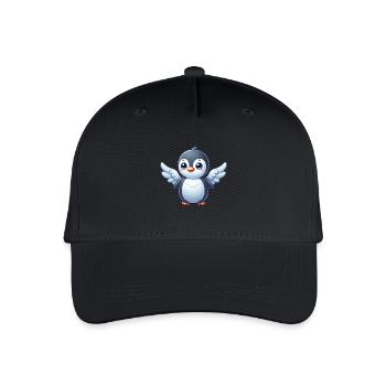 Süßer Pinguin Comic Engel mit Flügeln - Kinder Bio Basecap - Schwarz - Vorne