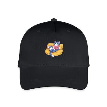 Böse Katze - Kinder Bio Basecap - Schwarz - Vorne