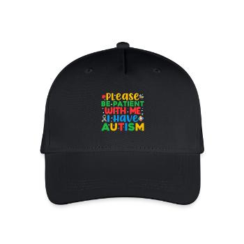 Please Be Patient I Have Autism - Kinder Bio Basecap - Schwarz - Vorne