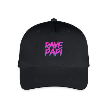 Rave Dad Techno House Electro Festival Hardstyle - Kinder Bio Basecap - Schwarz - Vorne