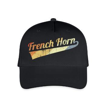 Vintage French Horn - Organic Kids’ Baseball Cap - black - Front