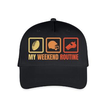 Footballer Weekend Routine - Organic Kids’ Baseball Cap - black - Front