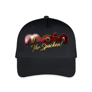 Moin ihr Spacken! - Kinder Bio Basecap - Schwarz - Vorne