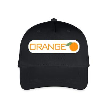 Orange Frucht Obst Geschenk Geschenkidee Logo - Kinder Bio Basecap - Schwarz - Vorne