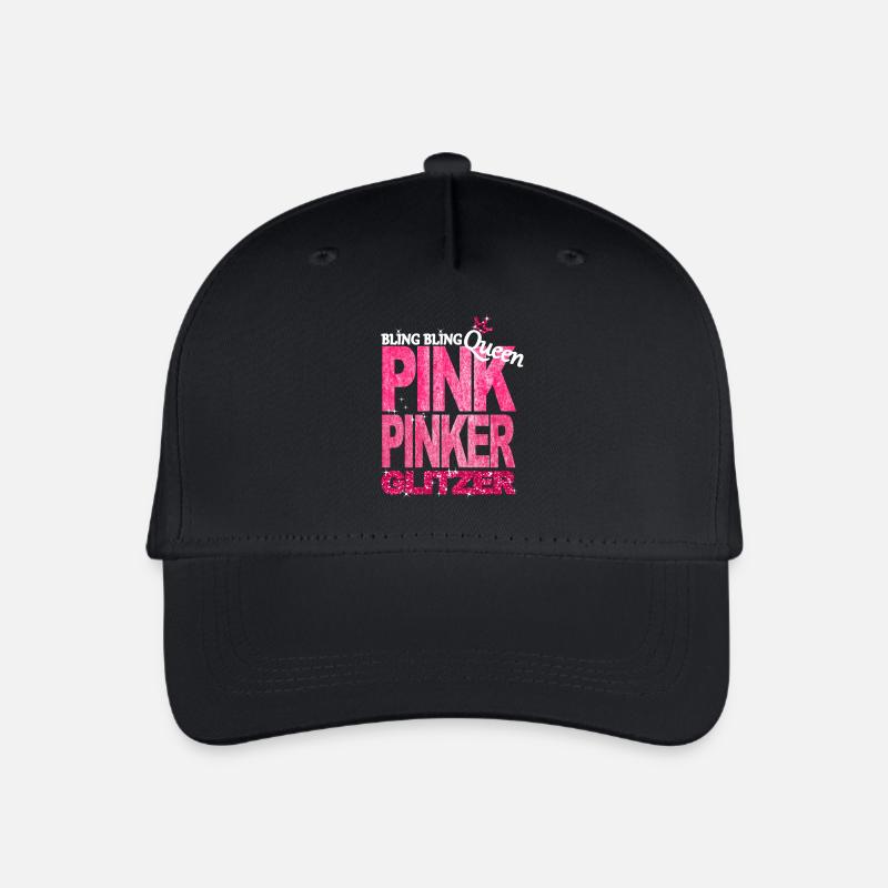 Bling Queen Pink Glitzer Prinzessin Geburtstag - Kinder Bio Basecap - Schwarz