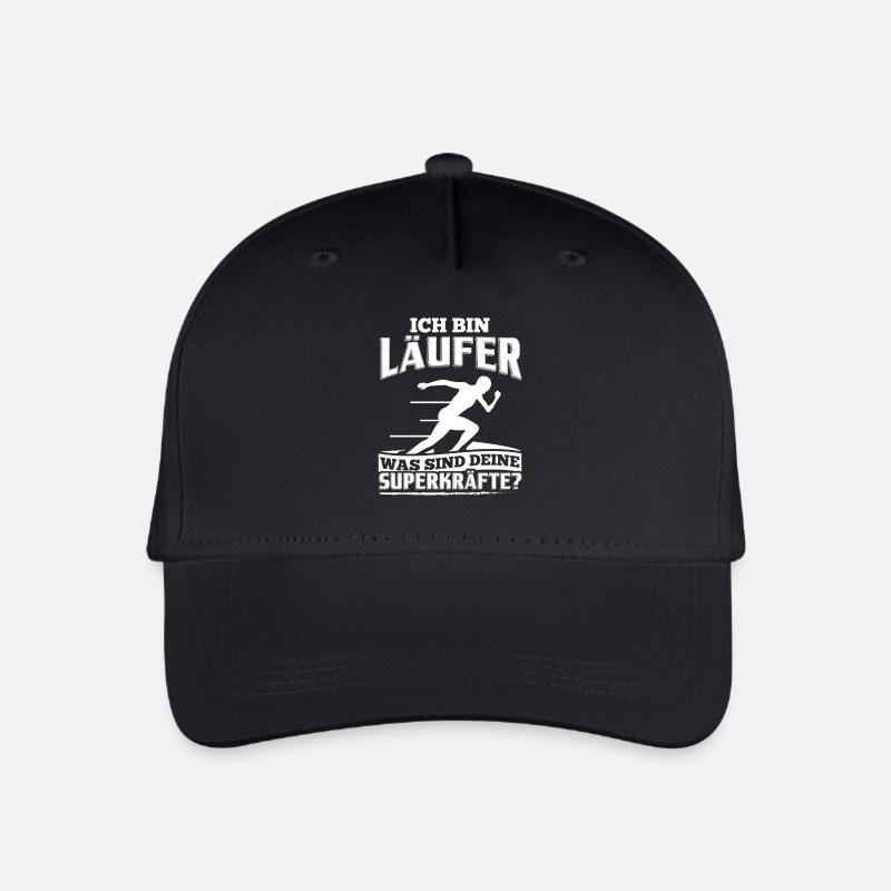 Lustiges Laufen Läufer Shirt Ich Bin Läufer - Kinder Bio Basecap - Schwarz