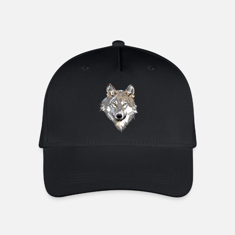 Wolf - Kinder Bio Basecap - Schwarz