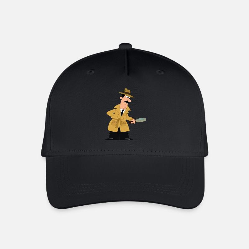 Detektiv mit Lupe. Geschenkidee - Kinder Bio Basecap - Schwarz