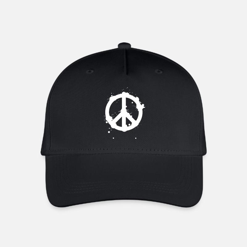 Peace - Symbol - Peacezeichen - Kinder Bio Basecap - Schwarz