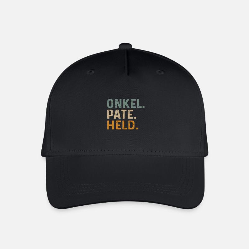 Onkel Pate Held Geschenk für Patenonkel - Kinder Bio Basecap - Schwarz