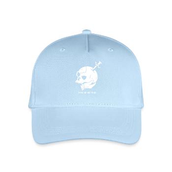 Skull with Dagger and Hamlet Quote - Organic Kids’ Baseball Cap - light blue - Front