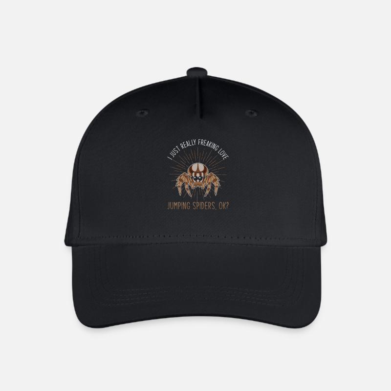 Springspinne Spruch - Kinder Bio Basecap - Schwarz