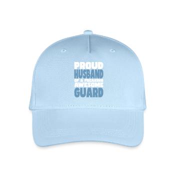 Proud wife of a damn good security guard - Organic Kids’ Baseball Cap - light blue - Front
