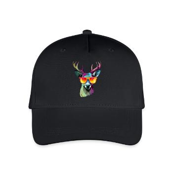 Jack das bebrillte Reh - Kinder Bio Basecap - Schwarz - Vorne